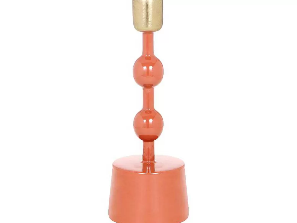 OZAIA Conjunto De 2 Castiçais Em Aluminio Esmaltado A. 26,5 Cm X A. 22 Cm Terracota - Parina* Castiçais Decorativos E Velas