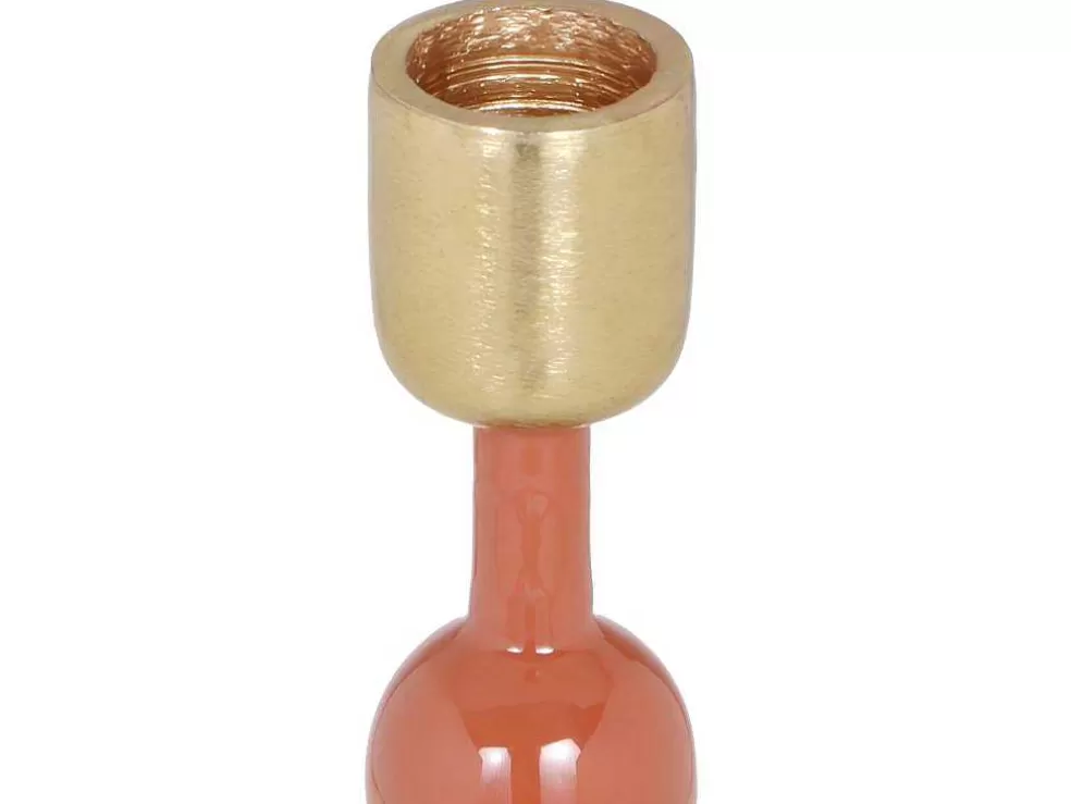 OZAIA Conjunto De 2 Castiçais Em Aluminio Esmaltado A. 26,5 Cm X A. 22 Cm Terracota - Parina* Castiçais Decorativos E Velas