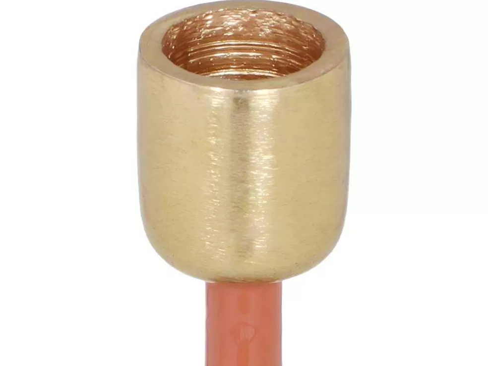 OZAIA Conjunto De 2 Castiçais Em Aluminio Esmaltado A. 26,5 Cm X A. 22 Cm Terracota - Parina* Castiçais Decorativos E Velas