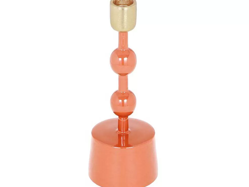 OZAIA Conjunto De 2 Castiçais Em Aluminio Esmaltado A. 26,5 Cm X A. 22 Cm Terracota - Parina* Castiçais Decorativos E Velas