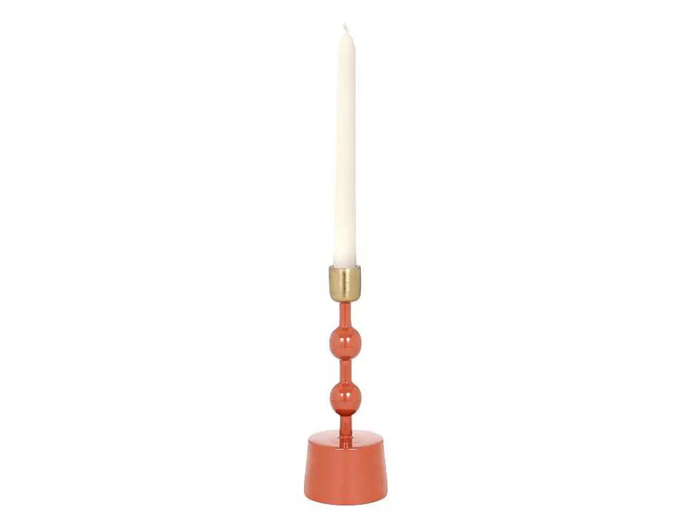 OZAIA Conjunto De 2 Castiçais Em Aluminio Esmaltado A. 26,5 Cm X A. 22 Cm Terracota - Parina* Castiçais Decorativos E Velas