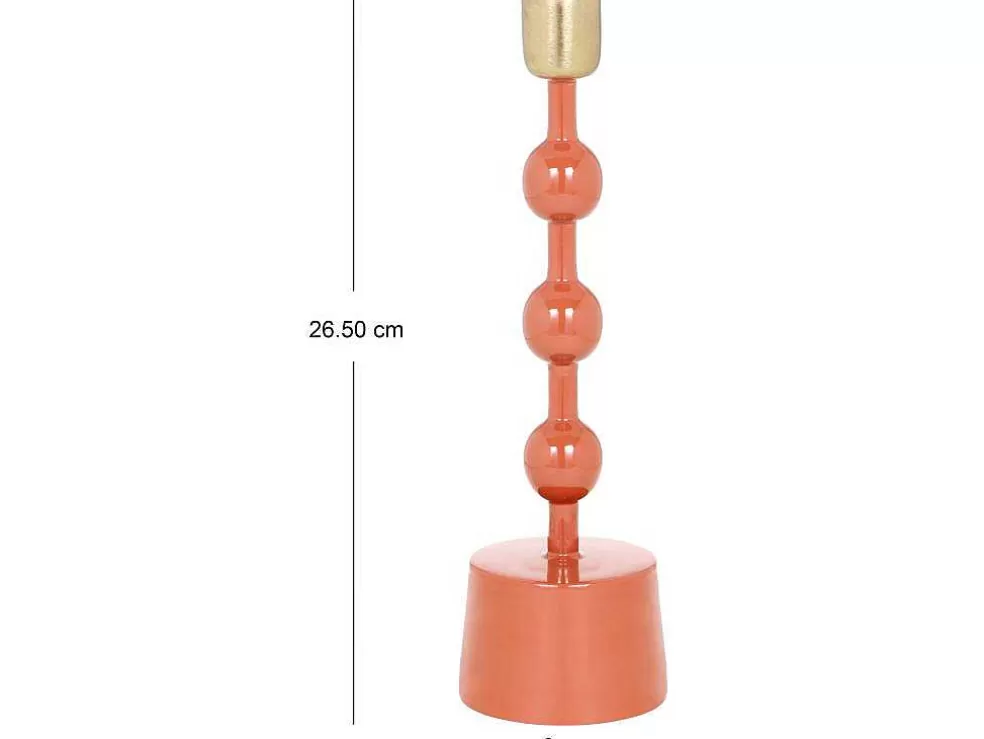 OZAIA Conjunto De 2 Castiçais Em Aluminio Esmaltado A. 26,5 Cm X A. 22 Cm Terracota - Parina* Castiçais Decorativos E Velas