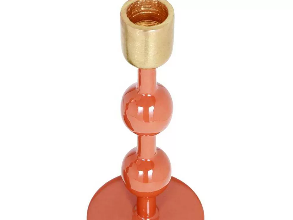 OZAIA Conjunto De 2 Castiçais Em Aluminio Esmaltado A. 26,5 Cm X A. 22 Cm Terracota - Parina* Castiçais Decorativos E Velas