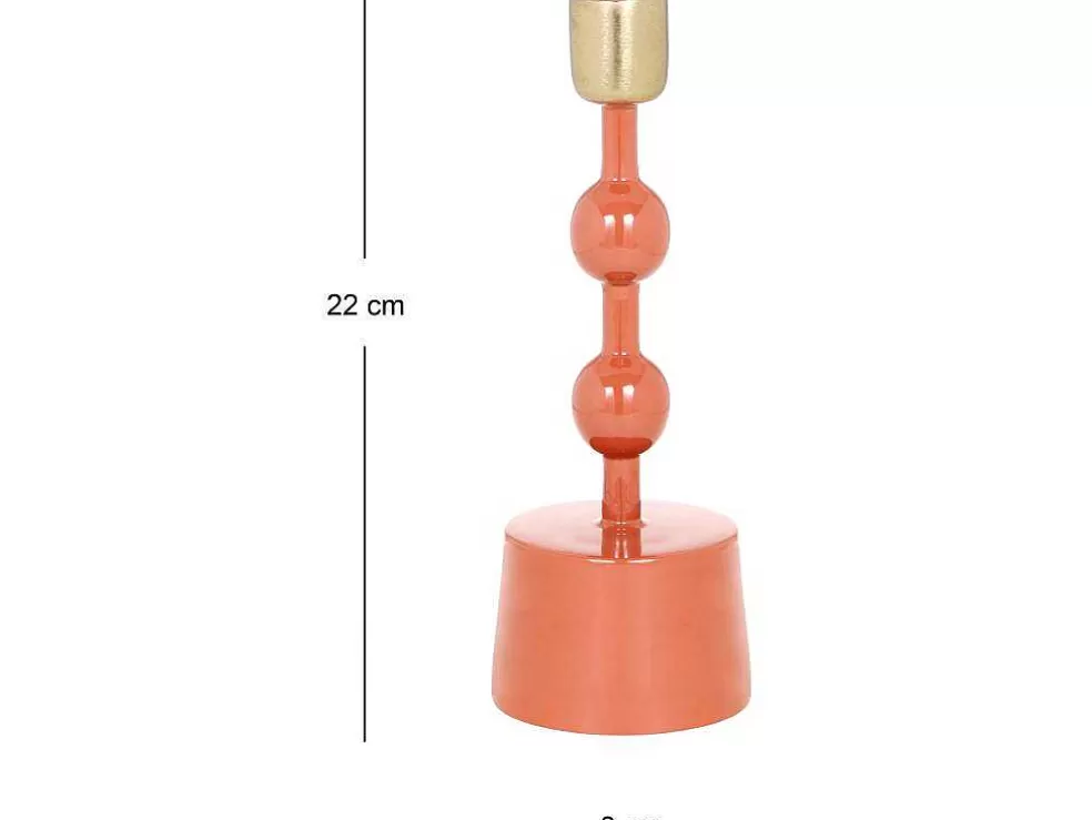 OZAIA Conjunto De 2 Castiçais Em Aluminio Esmaltado A. 26,5 Cm X A. 22 Cm Terracota - Parina* Castiçais Decorativos E Velas