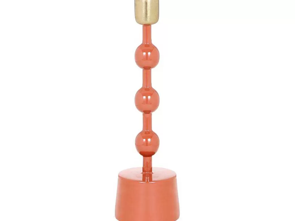 OZAIA Conjunto De 2 Castiçais Em Aluminio Esmaltado A. 26,5 Cm X A. 22 Cm Terracota - Parina* Castiçais Decorativos E Velas