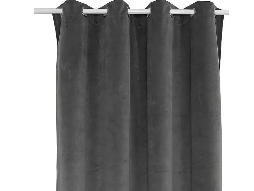 OZAIA Conjunto De 2 Cortinas Luxe - Veludo De Poliester - 140X260 Cm - Cinza* Têxtil De Casa