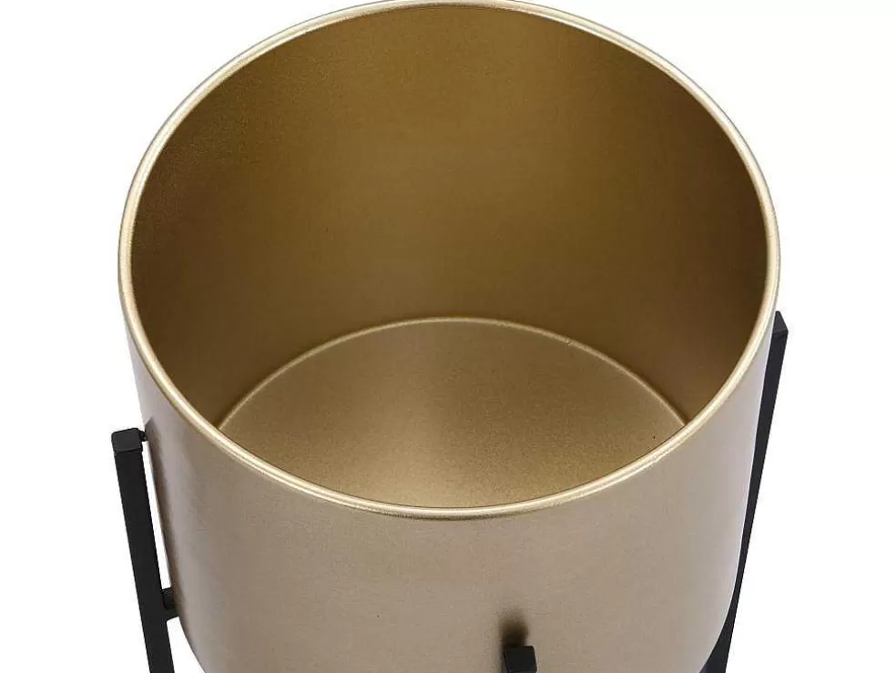OZAIA Conjunto De 2 Vasos De Ornamentacao Com Base Em Metal De D. 25 X A. 39 E D. 23 X A. 35,5 Cor Dourado E Preto - Edmee* Objeto De Decoração Interior