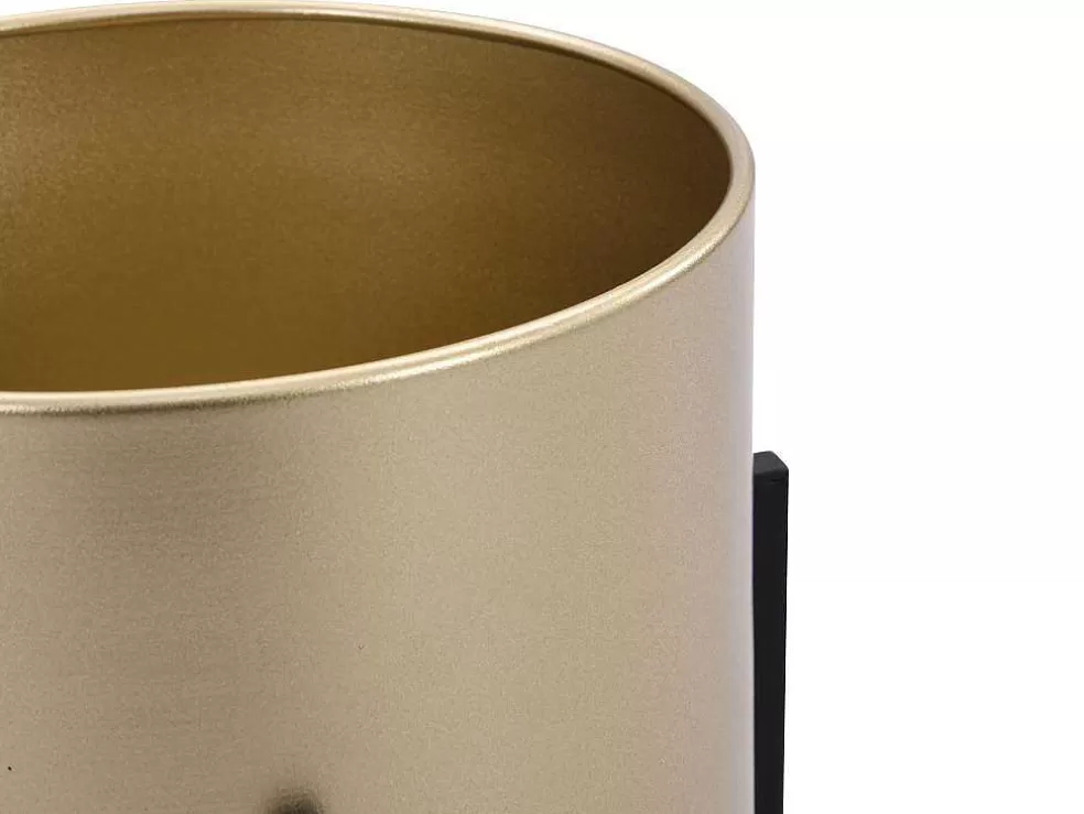 OZAIA Conjunto De 2 Vasos De Ornamentacao Com Base Em Metal De D. 25 X A. 39 E D. 23 X A. 35,5 Cor Dourado E Preto - Edmee* Objeto De Decoração Interior