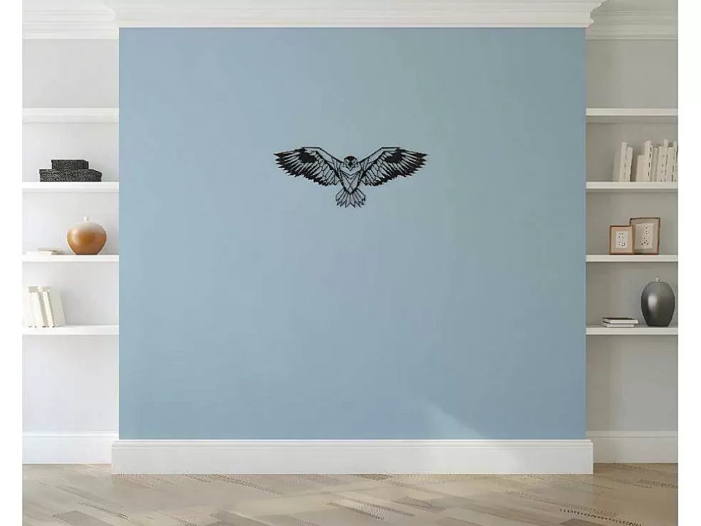 EPIKASA Decoração Metalica Aguia, Preto, 100X0,2X44 Cm, * Placa De Parede Decorativa