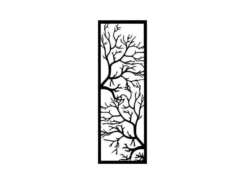 EPIKASA Decoração Metalica Arvore 29, Preto, 40X1,5X115 Cm, * Placa De Parede Decorativa