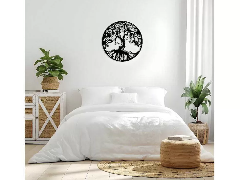EPIKASA Decoração Metalica Arvore 32, Preto, 60X1,5X60 Cm, * Placa De Parede Decorativa