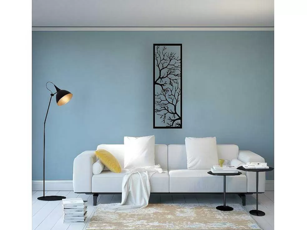EPIKASA Decoração Metalica Arvore 29, Preto, 40X1,5X115 Cm, * Placa De Parede Decorativa