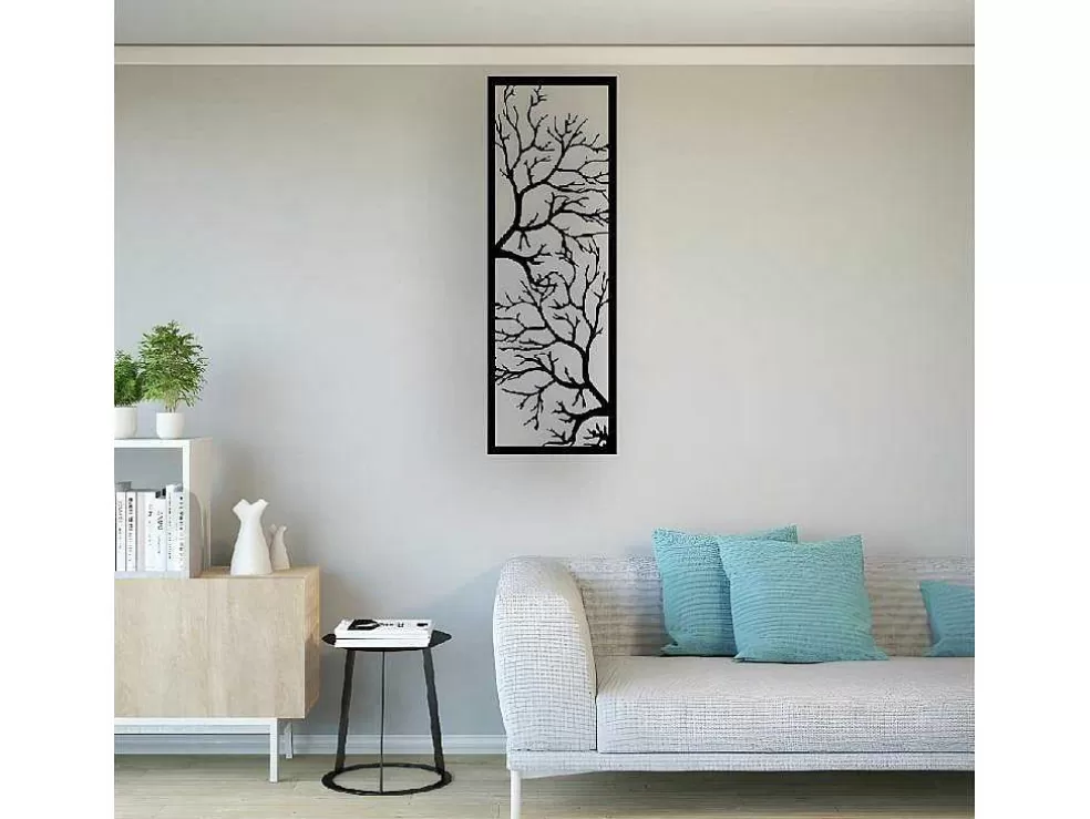 EPIKASA Decoração Metalica Arvore 29, Preto, 40X1,5X115 Cm, * Placa De Parede Decorativa