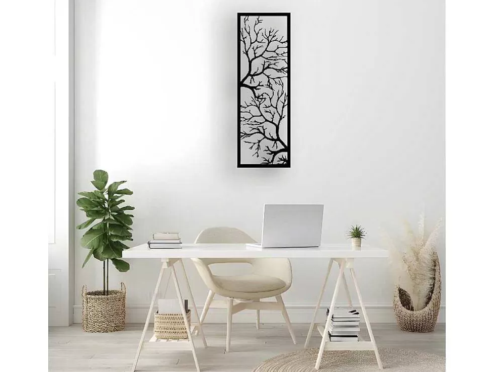 EPIKASA Decoração Metalica Arvore 29, Preto, 40X1,5X115 Cm, * Placa De Parede Decorativa