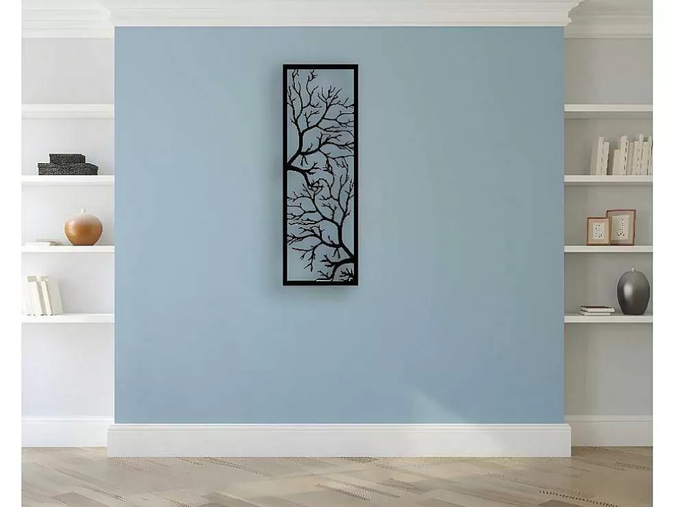 EPIKASA Decoração Metalica Arvore 29, Preto, 40X1,5X115 Cm, * Placa De Parede Decorativa