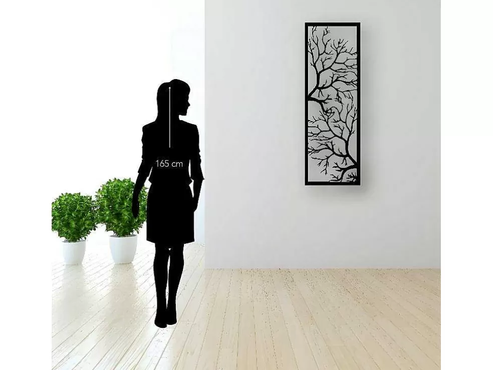EPIKASA Decoração Metalica Arvore 29, Preto, 40X1,5X115 Cm, * Placa De Parede Decorativa