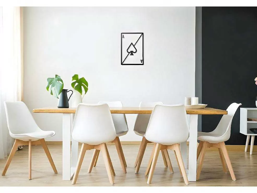 EPIKASA Decoração Metalica As De Espadas, Preto, 32X1,5X48 Cm, * Placa De Parede Decorativa