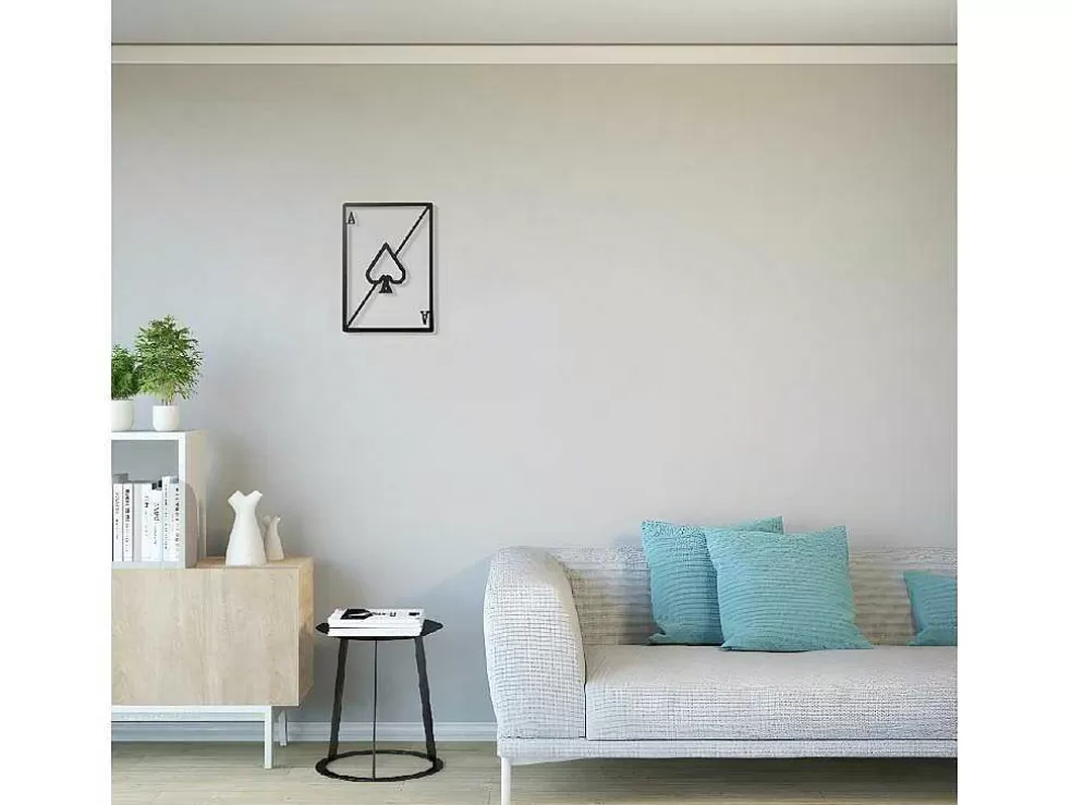 EPIKASA Decoração Metalica As De Espadas, Preto, 32X1,5X48 Cm, * Placa De Parede Decorativa