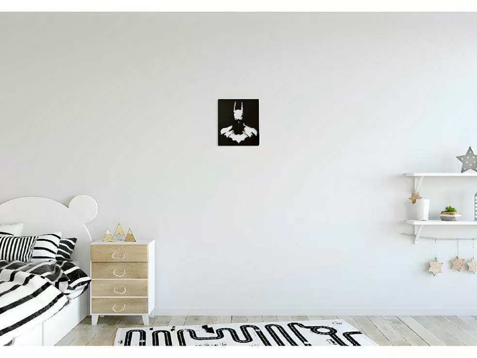 EPIKASA Decoração Metalica Batman 2, Preto, 42X1,5X48 Cm, * Placa De Parede Decorativa