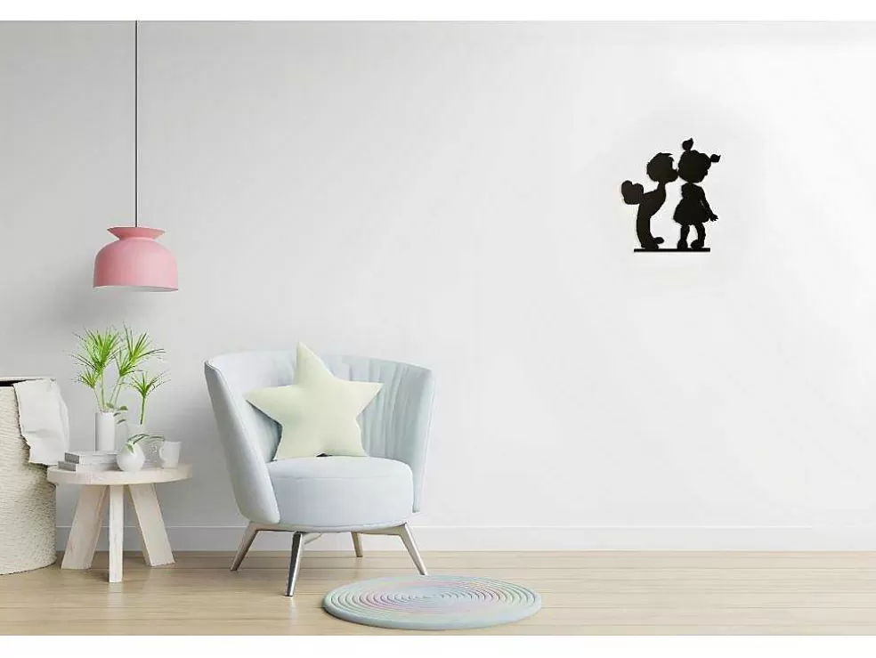 EPIKASA Decoração Metalica Beijo 1, Preto, 45X1,5X51 Cm, * Placa De Parede Decorativa