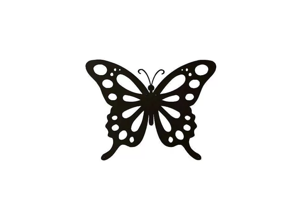 EPIKASA Decoração Metalica Borboleta 7, Preto, 48X1,5X37 Cm, * Placa De Parede Decorativa