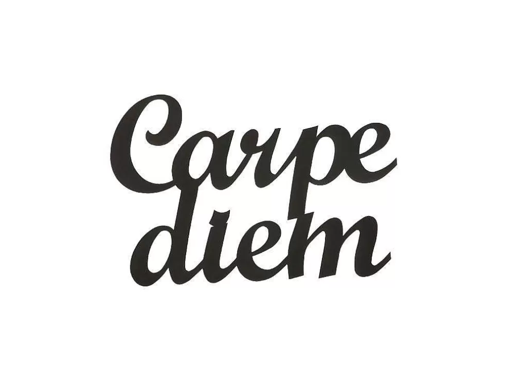 EPIKASA Decoração Metalica Carpediem, Preto, 50X1,5X38 Cm, * Placa De Parede Decorativa