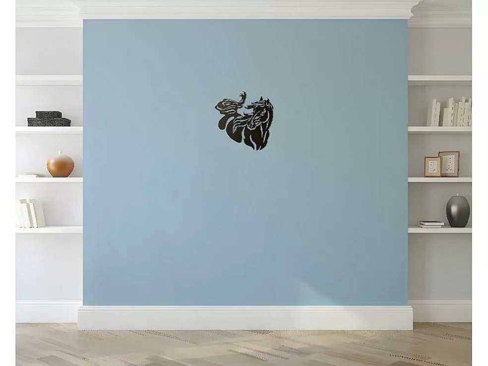 EPIKASA Decoração Metalica Cavalo 2, Preto, 50X1,5X50 Cm, * Placa De Parede Decorativa