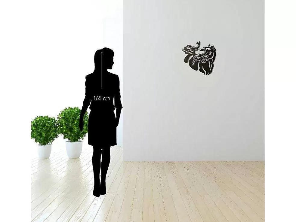 EPIKASA Decoração Metalica Cavalo 2, Preto, 50X1,5X50 Cm, * Placa De Parede Decorativa