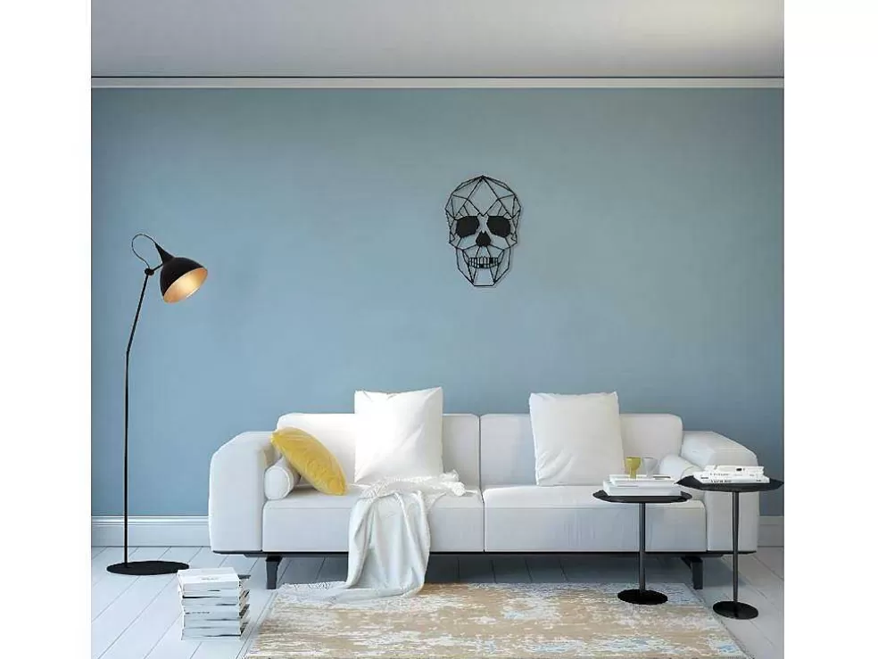 EPIKASA Decoração Metalica Caveira 1, Preto, 35X1,5X50 Cm, * Placa De Parede Decorativa