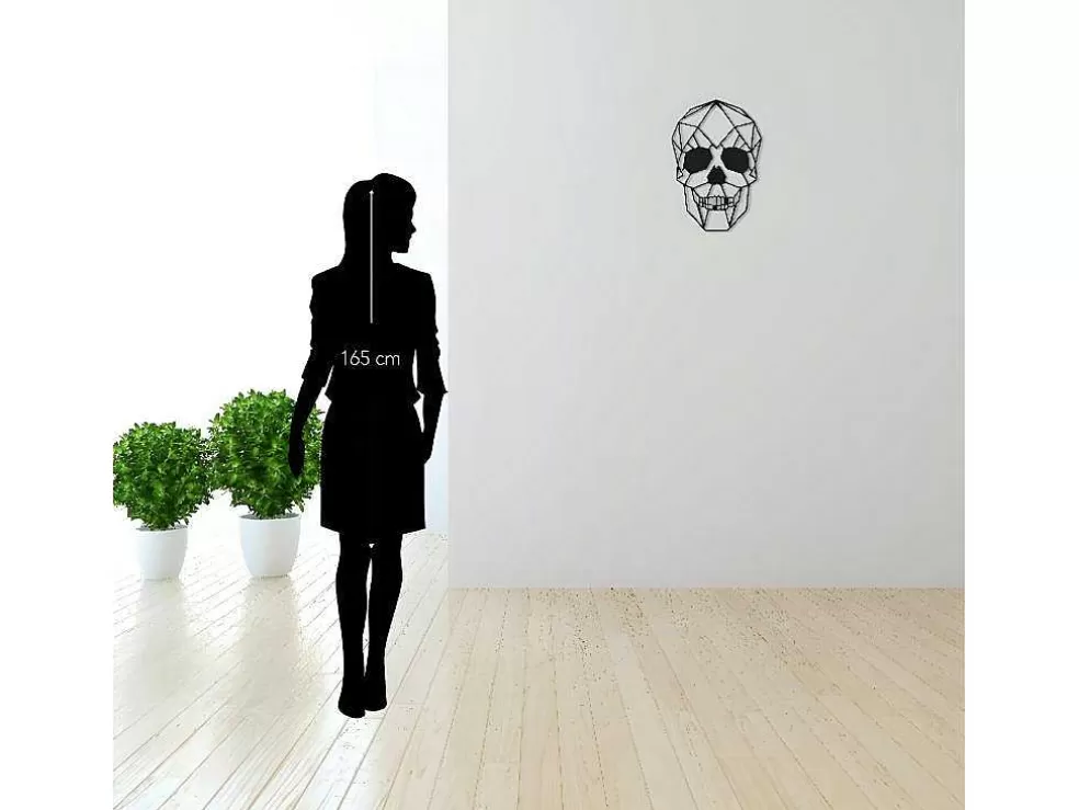 EPIKASA Decoração Metalica Caveira 1, Preto, 35X1,5X50 Cm, * Placa De Parede Decorativa