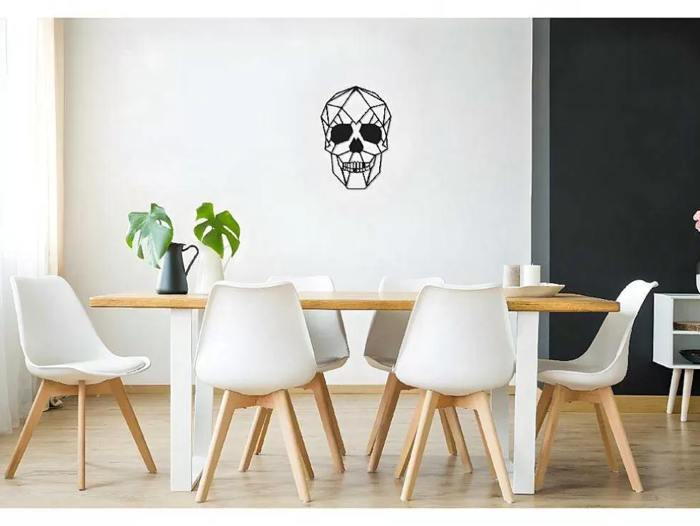 EPIKASA Decoração Metalica Caveira 1, Preto, 35X1,5X50 Cm, * Placa De Parede Decorativa