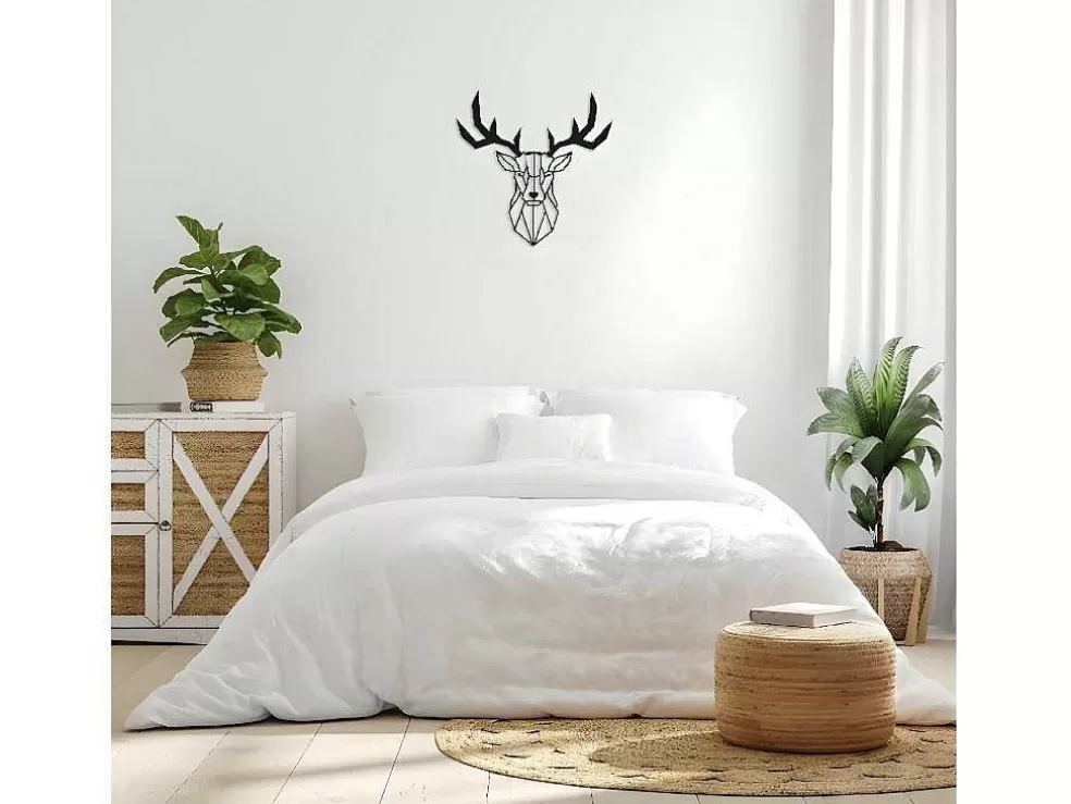 EPIKASA Decoração Metalica Cervo 3, Preto, 51X1,5X51 Cm, * Placa De Parede Decorativa