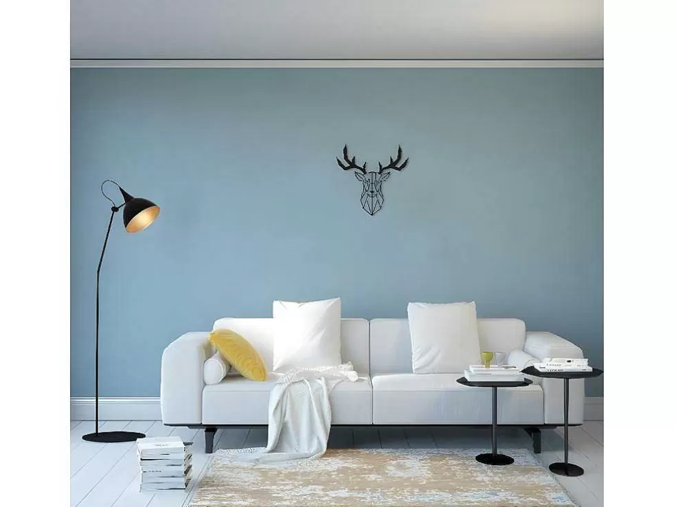 EPIKASA Decoração Metalica Cervo 3, Preto, 51X1,5X51 Cm, * Placa De Parede Decorativa