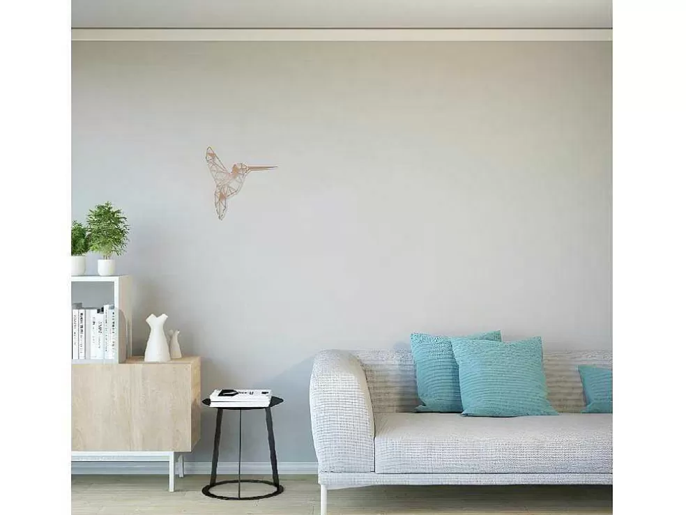 EPIKASA Decoração Metalica Colibris 2, Cobre, 44X1,5X44 Cm, * Placa De Parede Decorativa