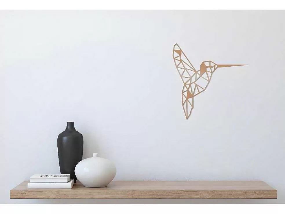 EPIKASA Decoração Metalica Colibris 2, Cobre, 44X1,5X44 Cm, * Placa De Parede Decorativa