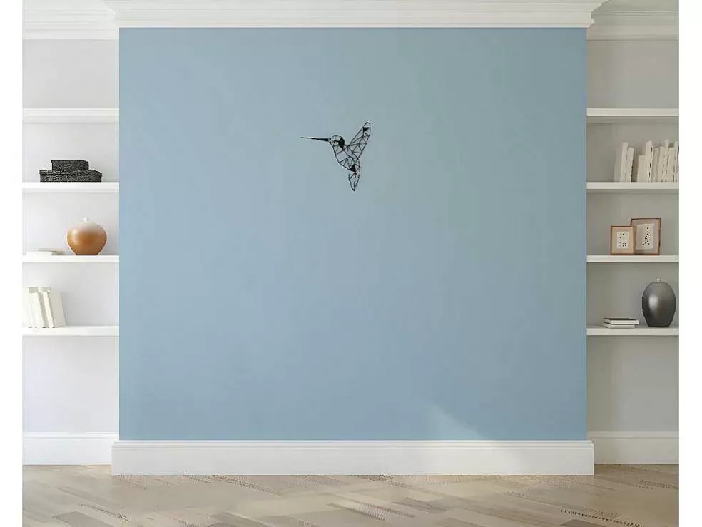 EPIKASA Decoração Metalica Colibris 1, Preto, 44X1,5X44 Cm, * Placa De Parede Decorativa