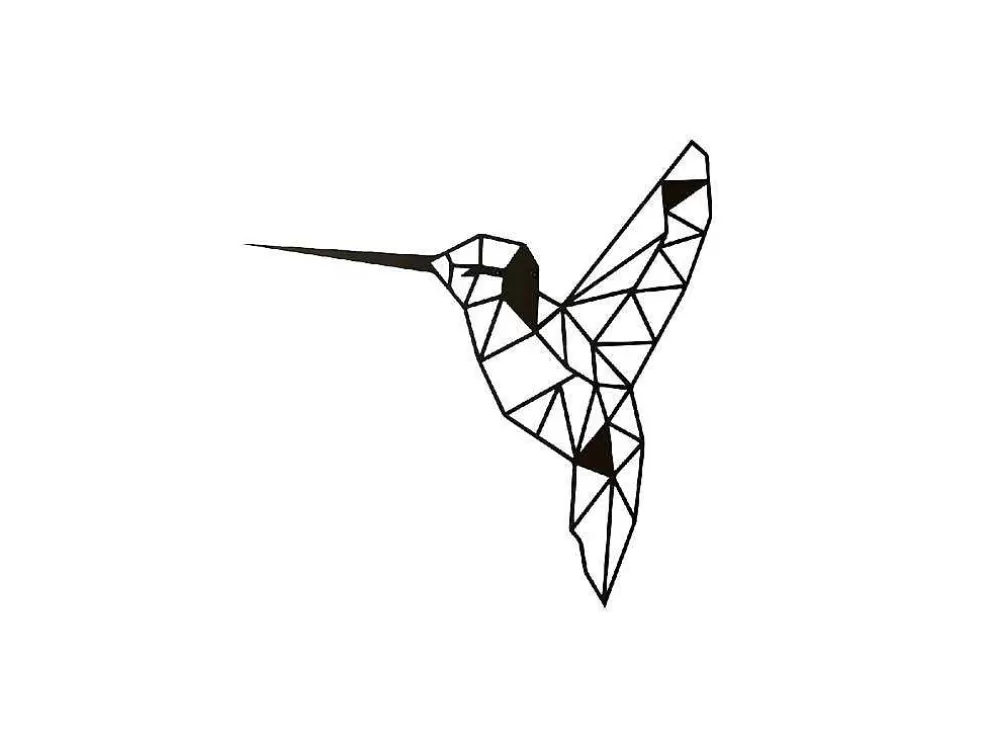 EPIKASA Decoração Metalica Colibris 1, Preto, 44X1,5X44 Cm, * Placa De Parede Decorativa