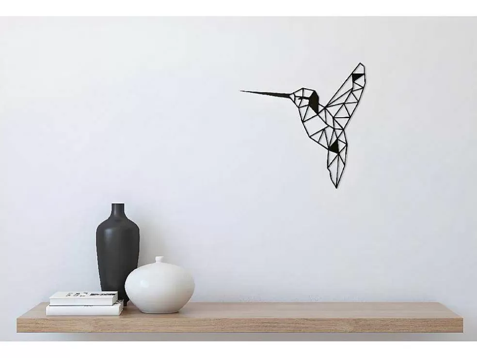 EPIKASA Decoração Metalica Colibris 1, Preto, 44X1,5X44 Cm, * Placa De Parede Decorativa