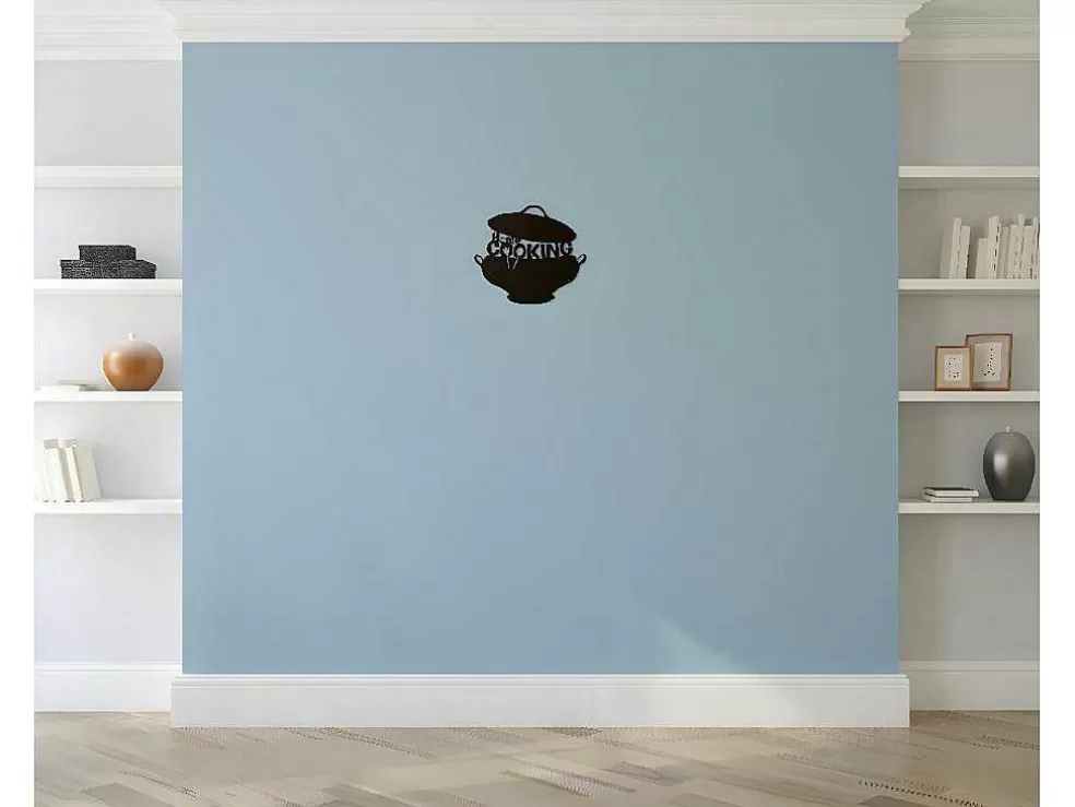 EPIKASA Decoração Metalica Cooking, Preto, 45X1,5X40 Cm, * Placa De Parede Decorativa