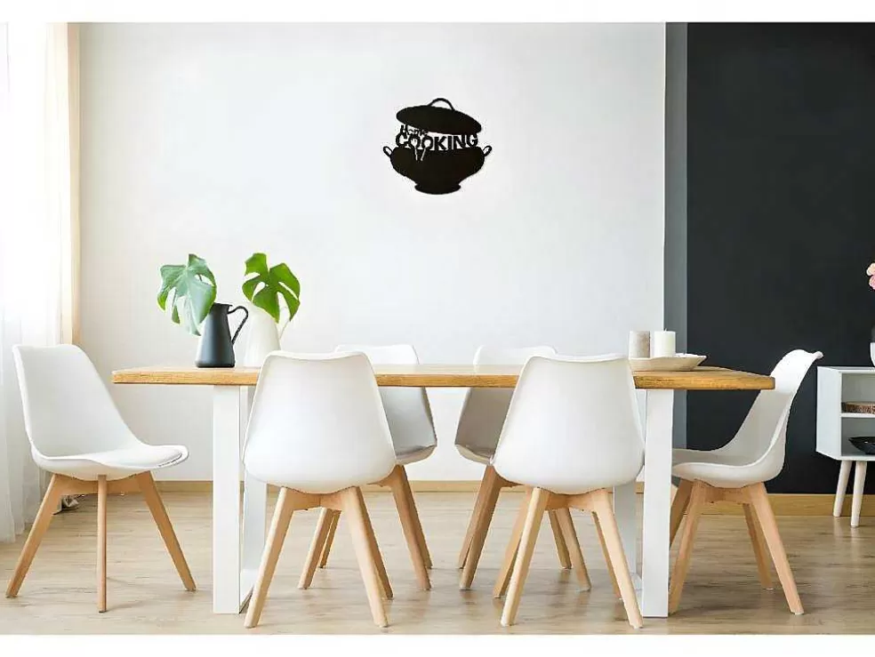 EPIKASA Decoração Metalica Cooking, Preto, 45X1,5X40 Cm, * Placa De Parede Decorativa