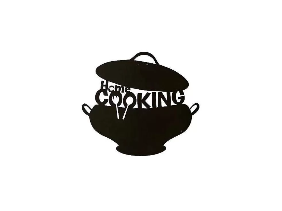 EPIKASA Decoração Metalica Cooking, Preto, 45X1,5X40 Cm, * Placa De Parede Decorativa