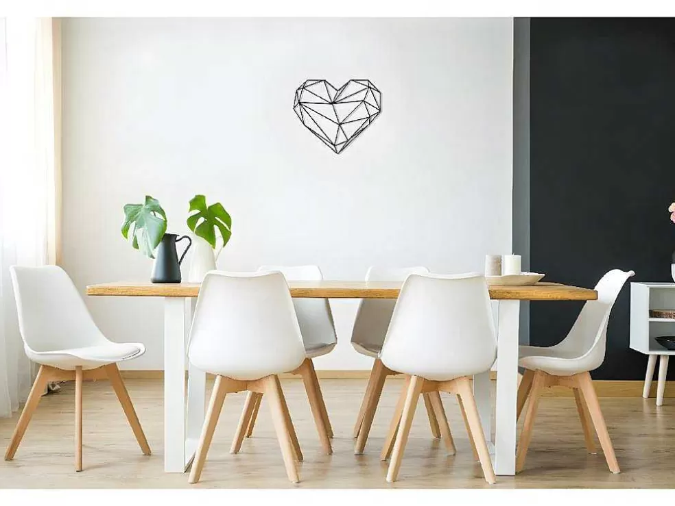 EPIKASA Decoração Metalica Coracao 9, Preto, 47X1,5X40 Cm, * Placa De Parede Decorativa