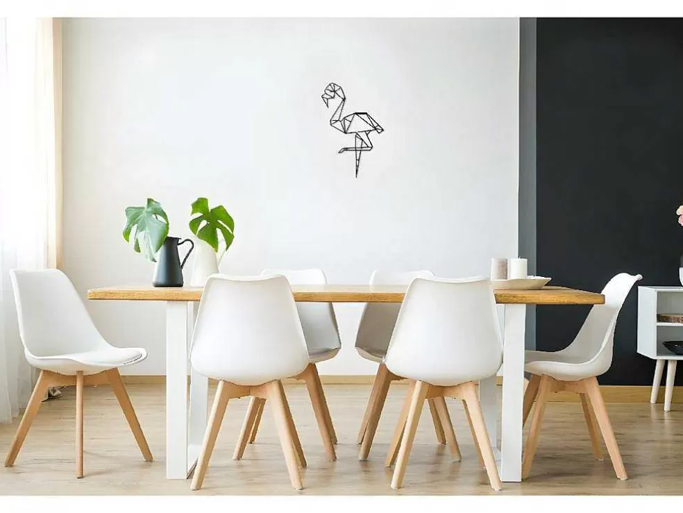 EPIKASA Decoração Metalica Flamingo, Preto, 31X1,5X50 Cm, * Placa De Parede Decorativa