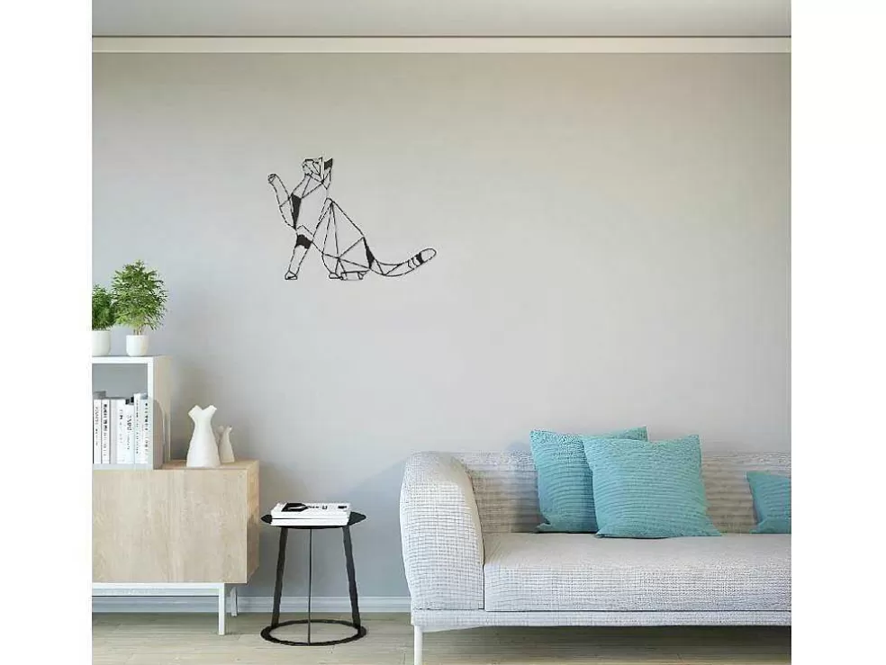 EPIKASA Decoração Metalica Gatos 3, Preto, 51X1,5X36 Cm, * Placa De Parede Decorativa