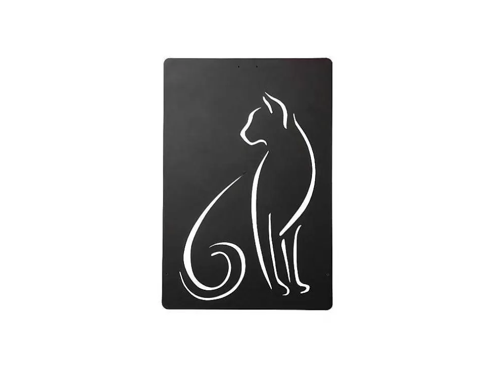 EPIKASA Decoração Metalica Gatos 5, Preto, 30X1,5X45 Cm, * Placa De Parede Decorativa
