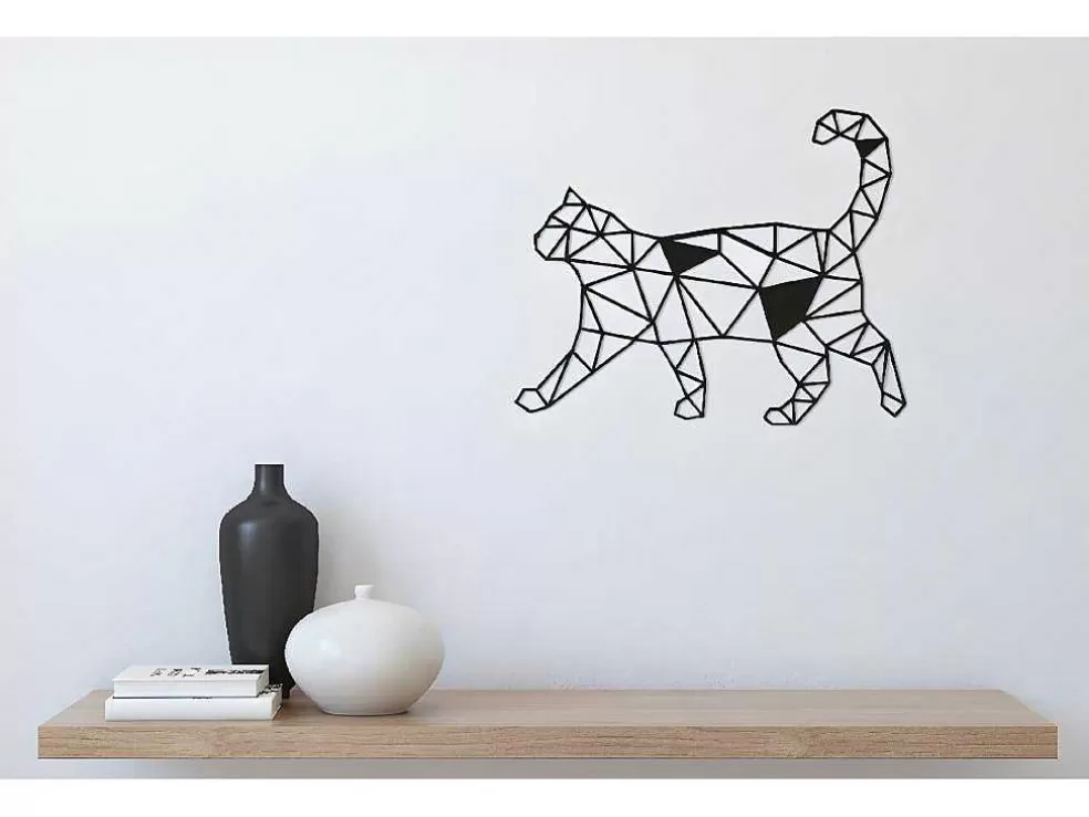 EPIKASA Decoração Metalica Gatos 2, Preto, 46X1,5X37 Cm, * Placa De Parede Decorativa