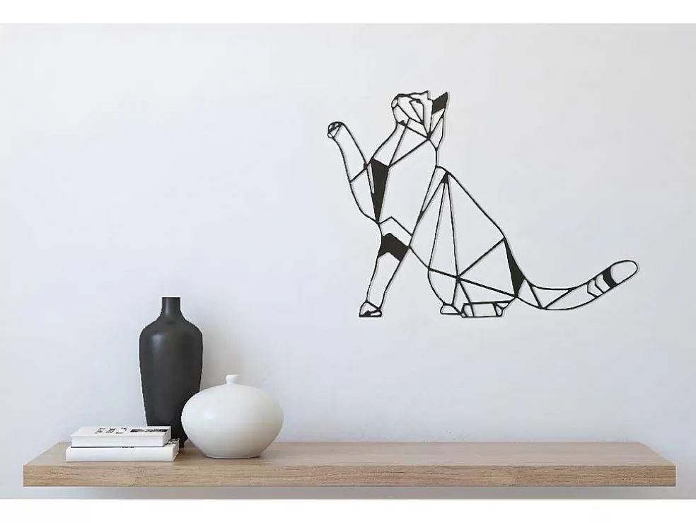 EPIKASA Decoração Metalica Gatos 3, Preto, 51X1,5X36 Cm, * Placa De Parede Decorativa