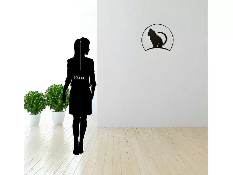EPIKASA Decoração Metalica Gatos 4, Preto, 60X1,5X48 Cm, * Placa De Parede Decorativa