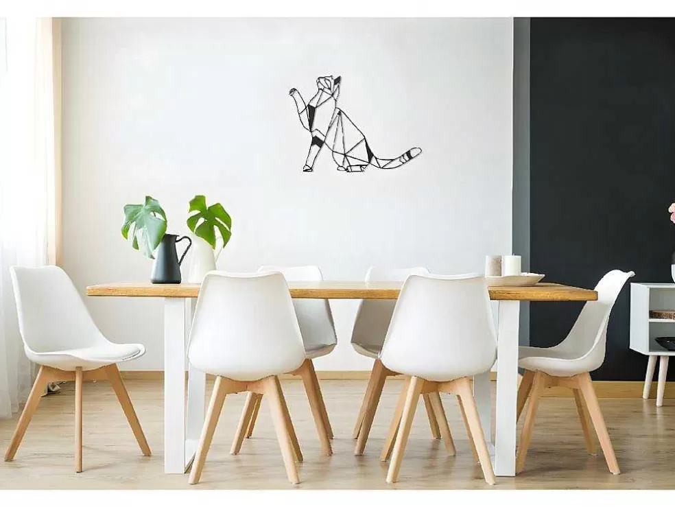 EPIKASA Decoração Metalica Gatos 3, Preto, 51X1,5X36 Cm, * Placa De Parede Decorativa