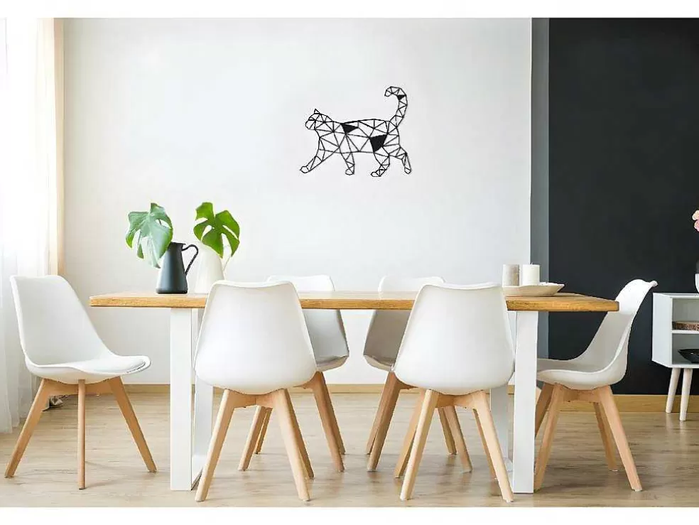 EPIKASA Decoração Metalica Gatos 2, Preto, 46X1,5X37 Cm, * Placa De Parede Decorativa